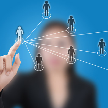 A picture showing the structured representation of people symbolising the organisation of leadership